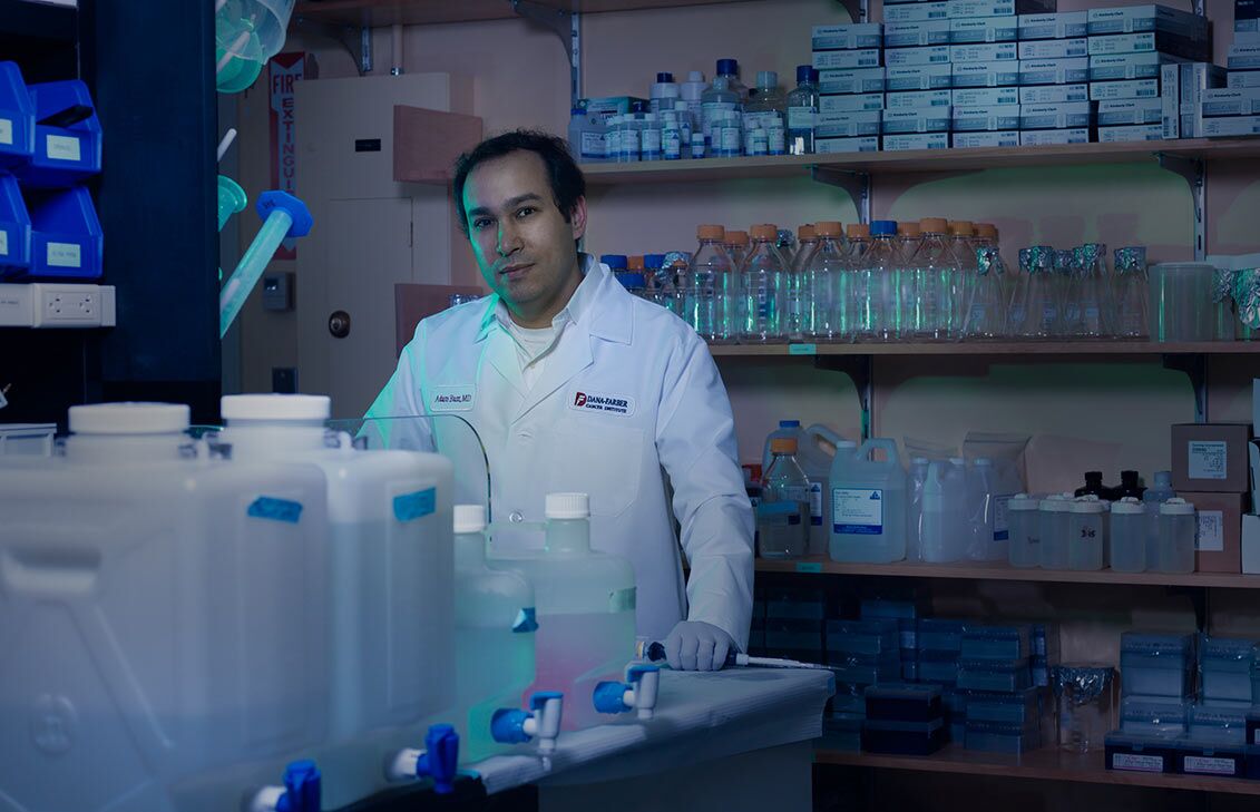 Dr Adam Bass, shown in labratory