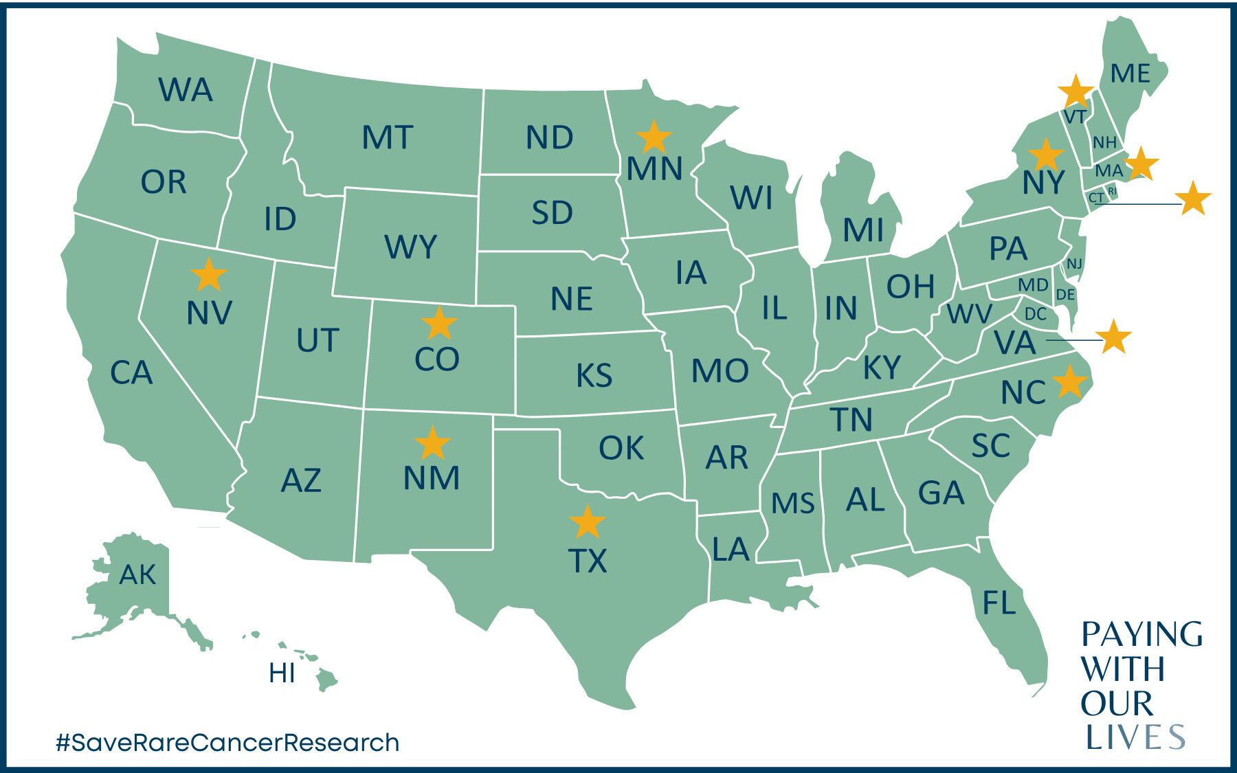 Paying With Our Lives campaign: 50 Stories 50 States Map